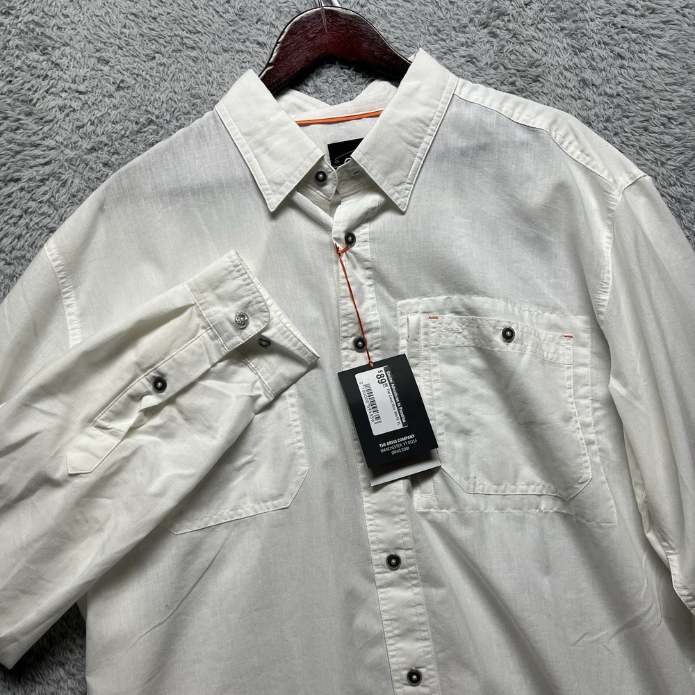 Orvis Trout Bum Shirt XL White Button Up Outdoor Performance Long Sleeve New